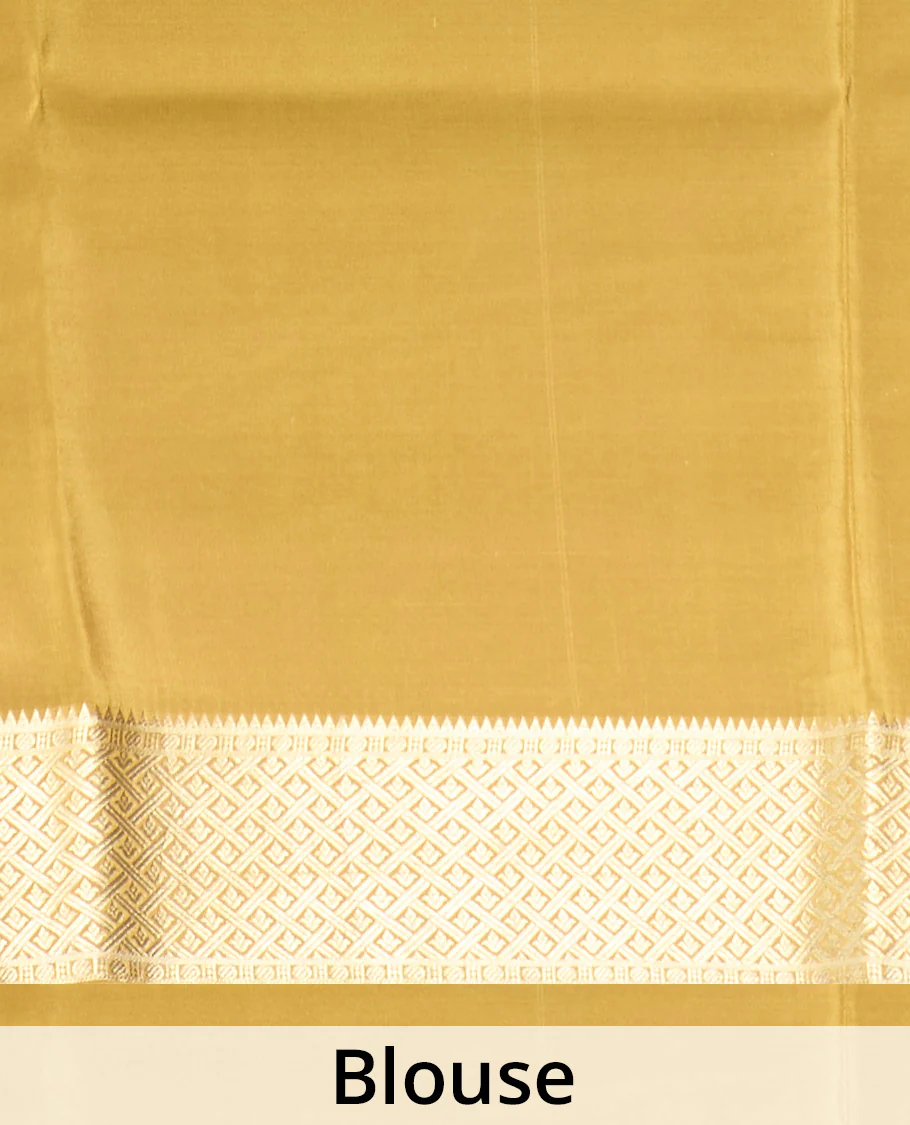 Pink zari buttas Mysore silk saree, contrast jaal border, and pallu steeped with traditional zari designs - Image 5
