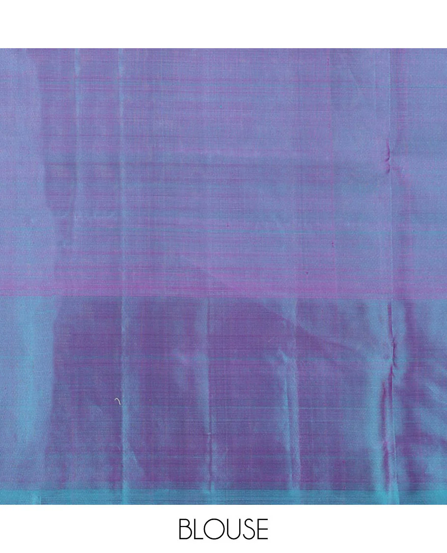 Pink zari buttas Mayuri soft silk saree, contrast pond-theme zari woven border of floral and swan motifs, and intricate pallu - Image 6