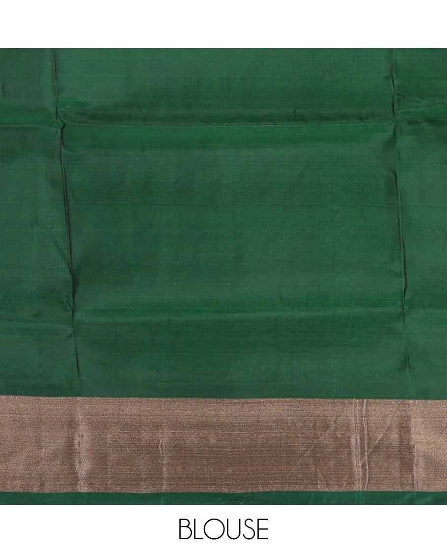 Pink zari buttas Uppada saree, bavanji border, and contrast intricate pallu - Image 5
