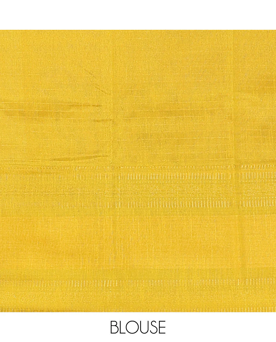 Purple butta enclosed checked dupion saree, contrast traditional border, and zari striped pallu - Image 4