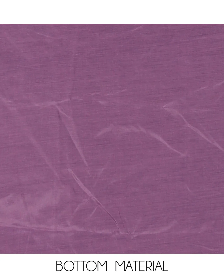 Purple Material Chudidar Set Elevated with Thread and Sequins Embroidery Vichitra Silk Top, Subtly Made Plain Santoon Bottom, and a Vichitra Silk Dupatta of Thread and Sequins Embroidery - Image 5