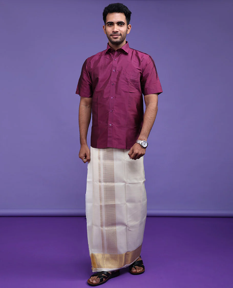 Purple Pure Silk Shirt - Image 10