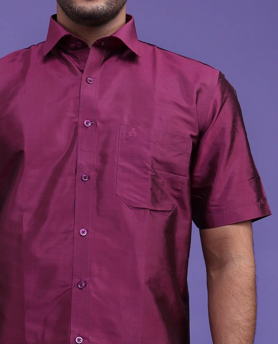 Purple Pure Silk Shirt - Image 20