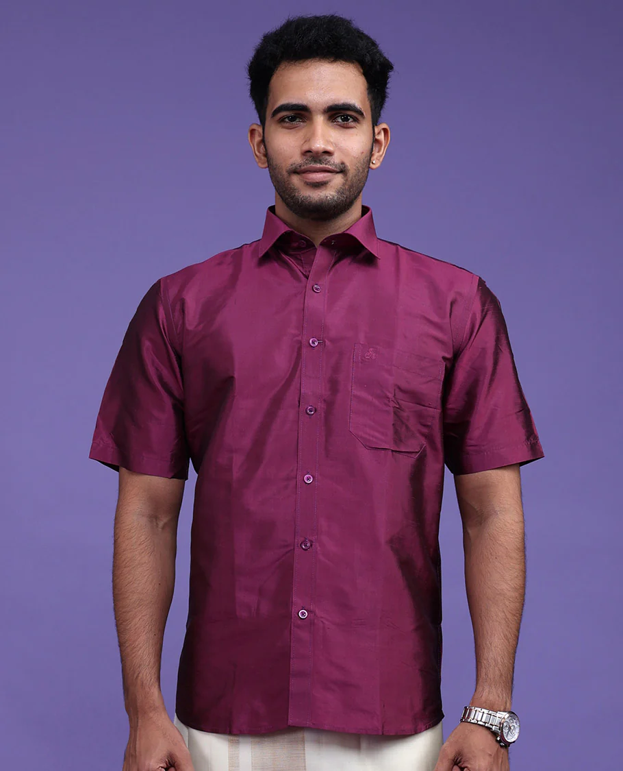Purple Pure Silk Shirt - Image 7