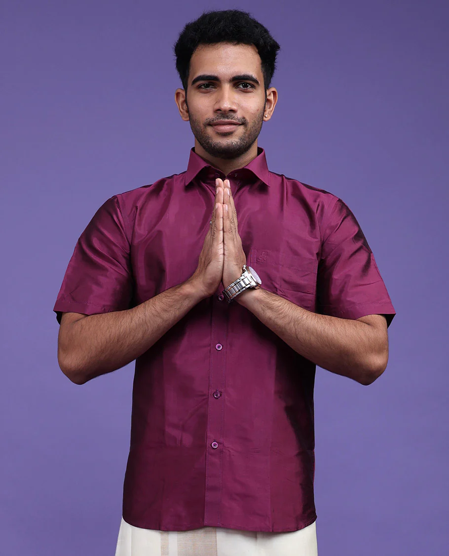 Purple Pure Silk Shirt - Image 9