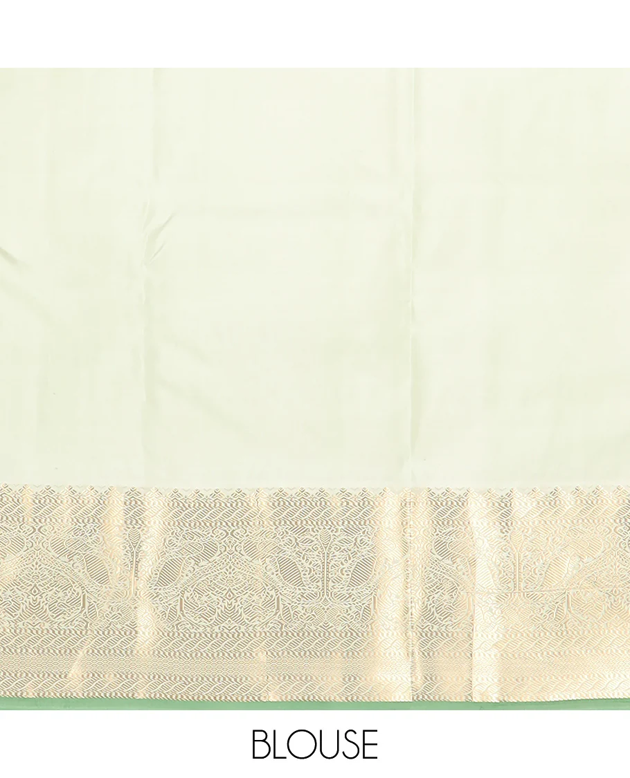 Red bird buttas Vasundhara silk saree, contrast border of puli nagam, mayil, and then kuli kann and jaal pallu - Image 6
