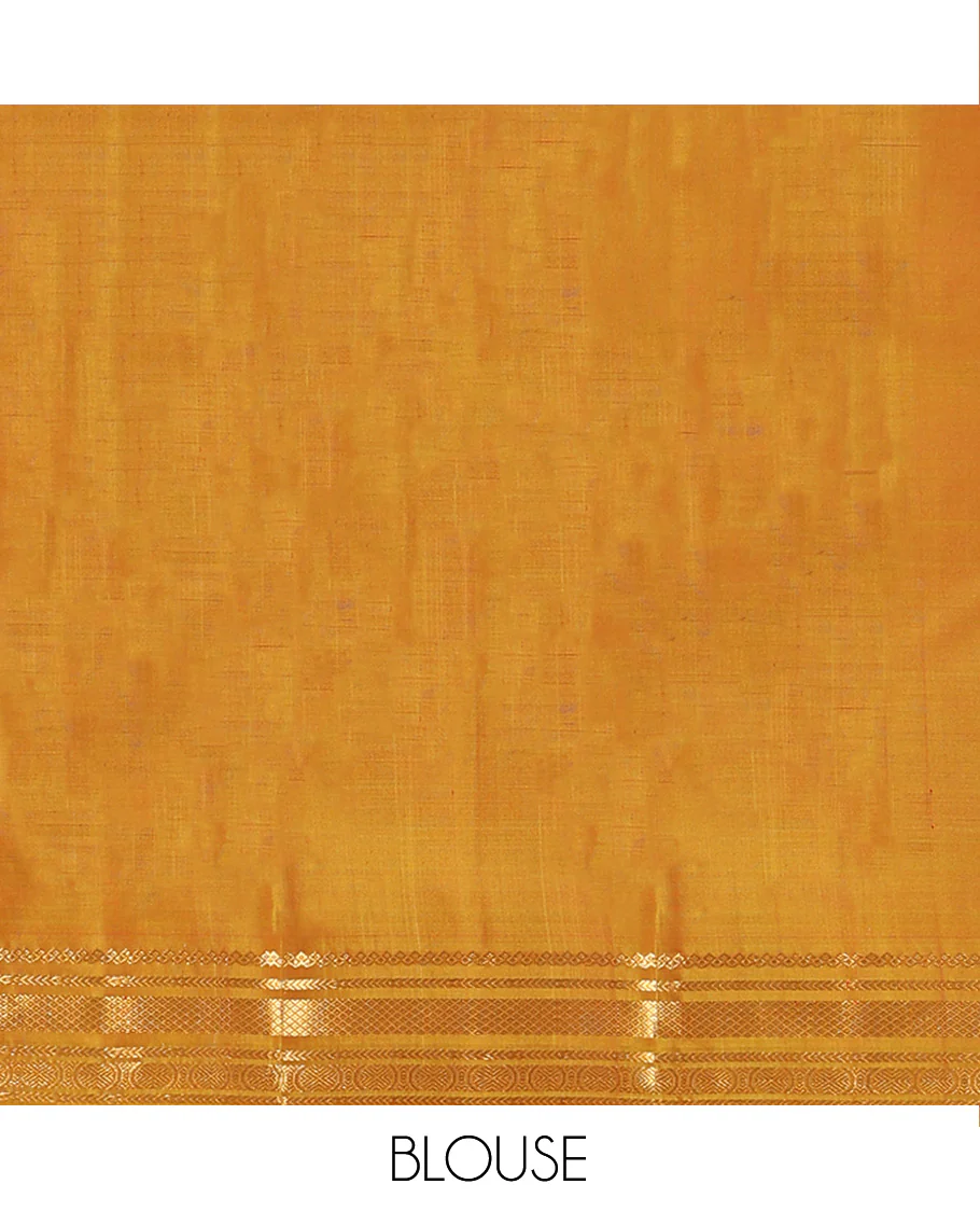 Red checked Kanchipuram silk saree, contrast border of salngai, kathir, mayil kann, and rudraksham designs, and zari striped pallu - Image 6