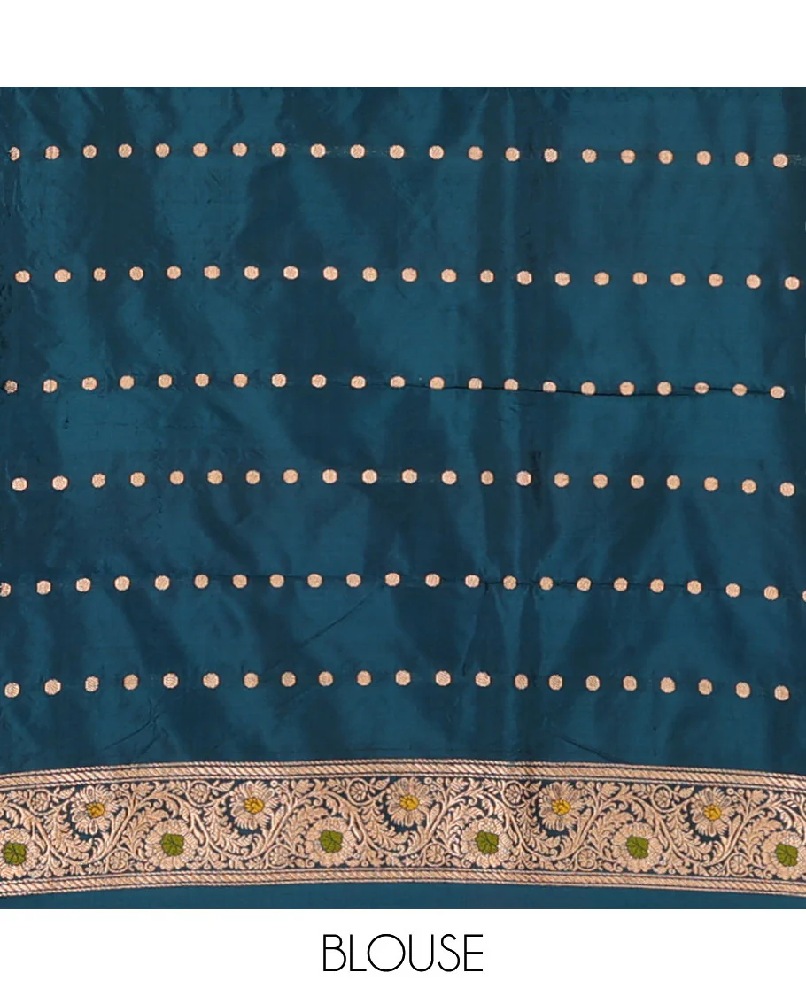 Red thilakam motifs kathan silk saree, contrast traditional border of floral creeper design, and scallop design pallu - Image 5