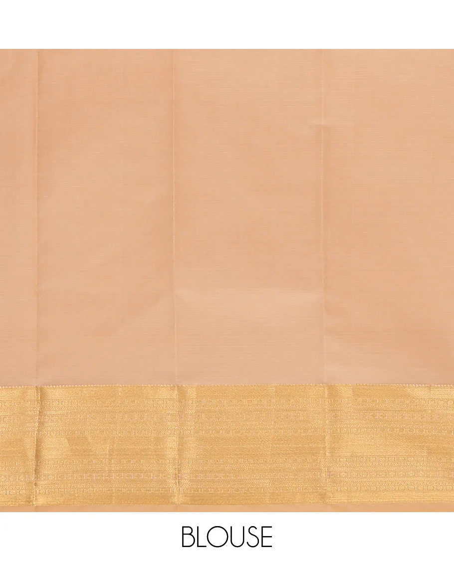 Red Vasundhara Lite Silk Mix Saree Accentuated with Zari Buttas, Featuring a Zari Border with Rekku, Paisa, Cross Kamalam, and Kathir Designs, a Delicately Zari-Woven Pallu, Paired with a Contrast Blouse - Image 6