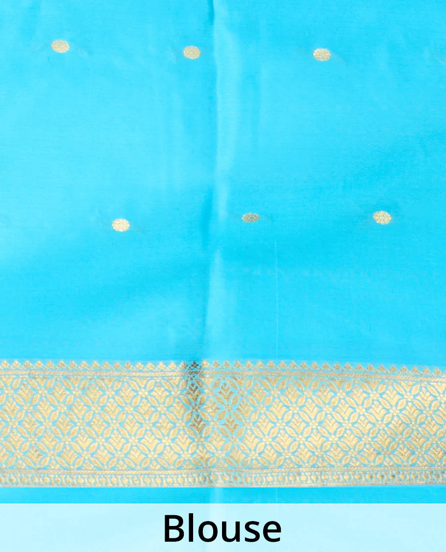 Red zari buttas Mysore silk saree, contrast zari jaal design border, and zari-rich jaal pallu - Image 5