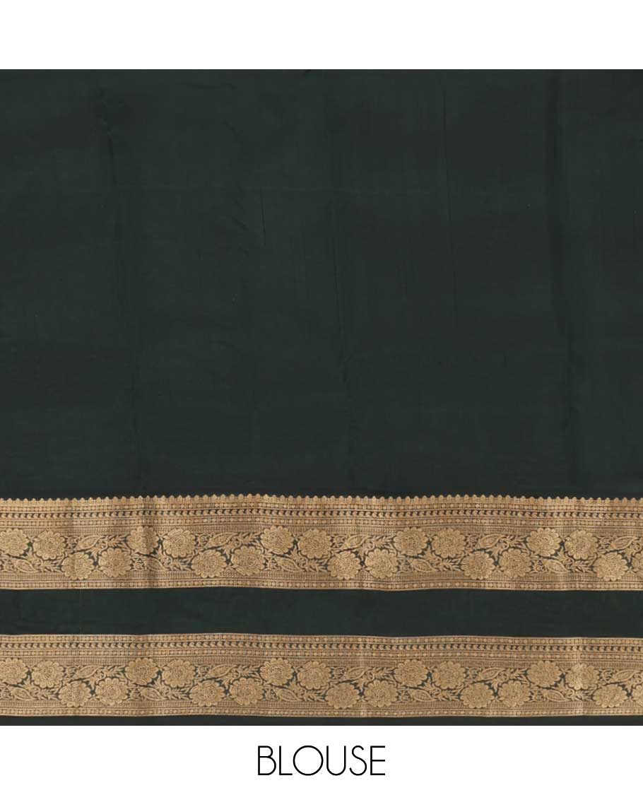 Red zari buttas Vasundhara silk saree, contrast rettai pettu border of manga, paisa and kodi visiry designs, and floral design pallu - Image 6