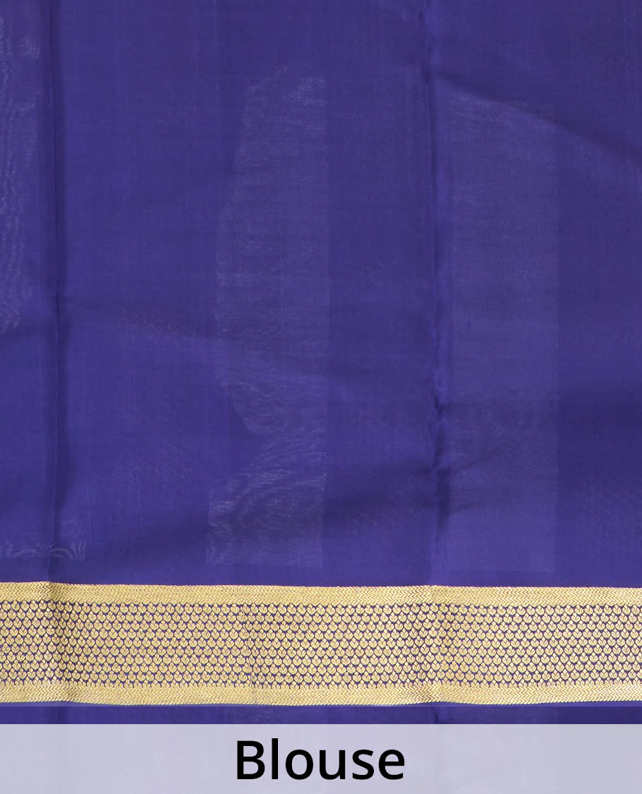 Red zari checked Mysore silk saree, contrast traditional zari border of jaal designs, and traditional zari pallu - Image 5