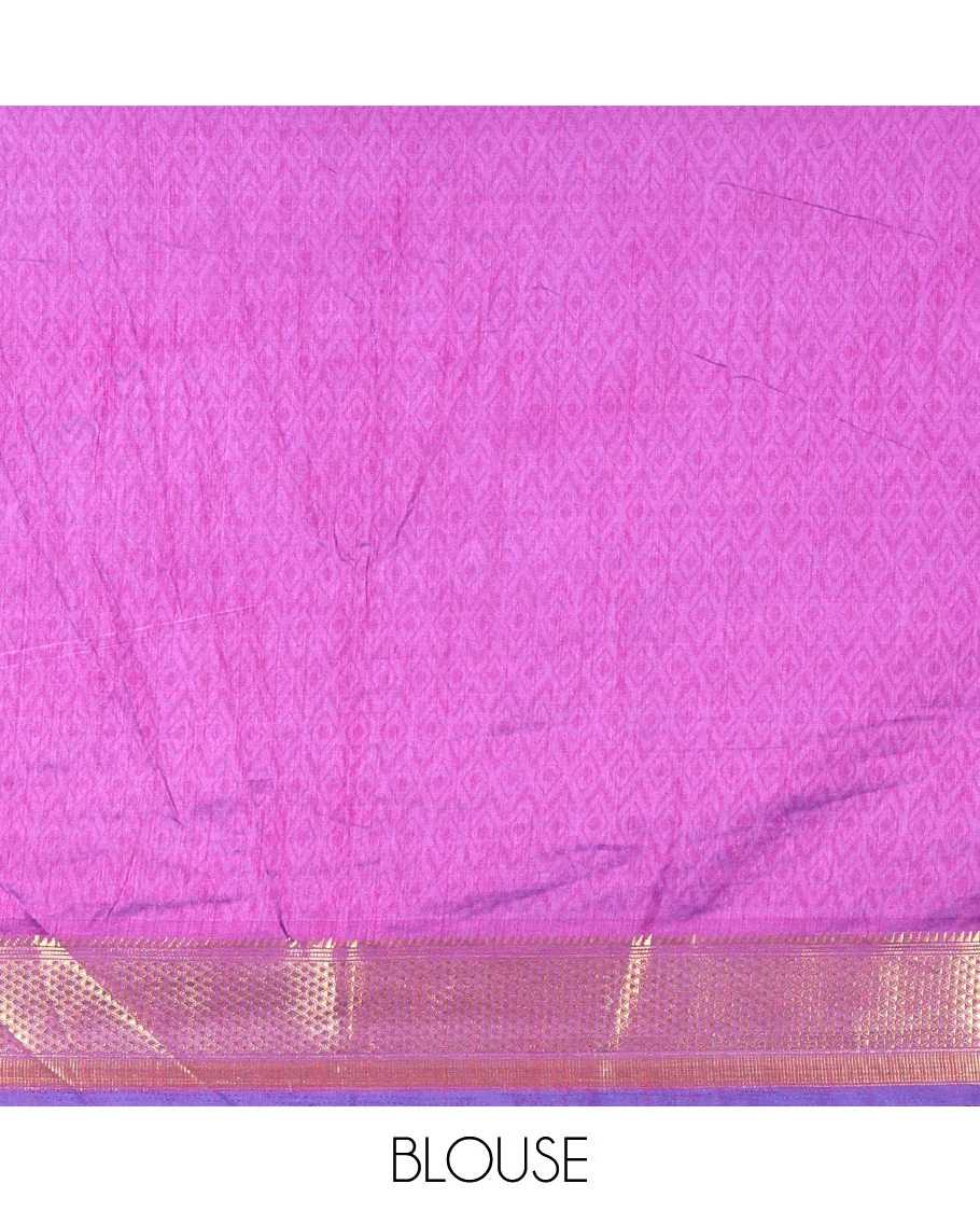 Royal Blue Patola Saree Accentuated with Ikkat-Style Buttas Enclosed Round Design, Complemented by a Contrast Traditional Zari Design Border, Featuring Intricate Ikkat Style Pallu, and Paired with a Contrast Blouse - Image 3