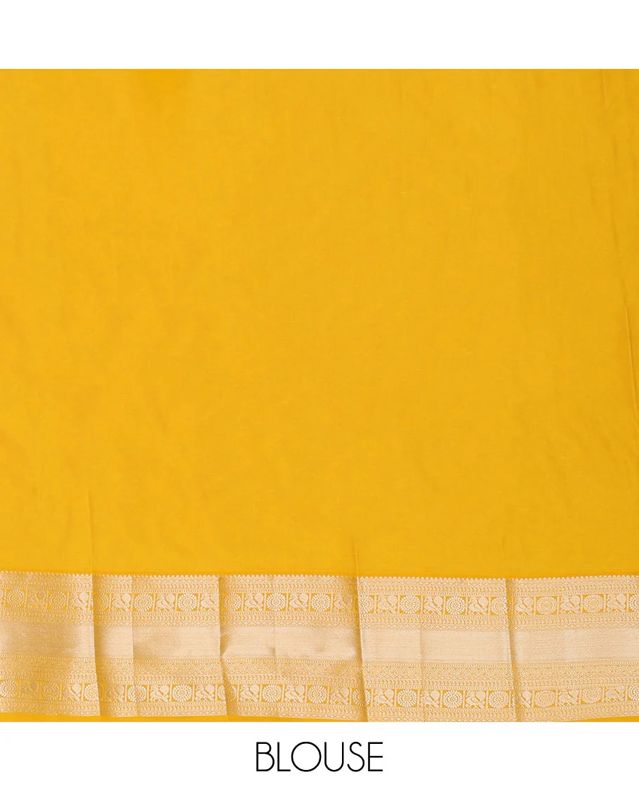 Rust striped and buttas budget silk saree, contrast traditional zari border, and jaal pallu - Image 4