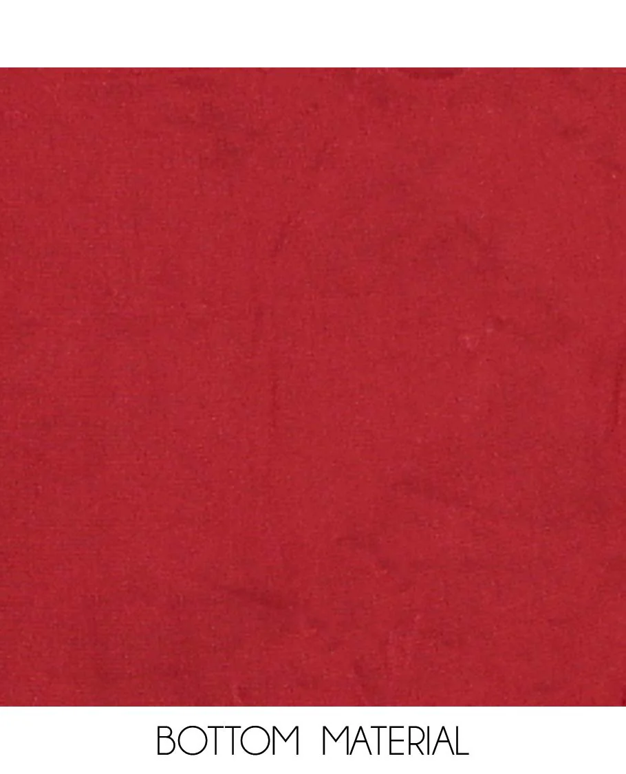 Terracotta red material chudidar set, floral printed top, plain bottom, and dupatta floral print - Image 2