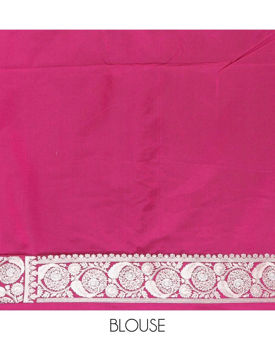 Wine zari buttas mushru silk saree, floral creeper design border, and intricately designed pallu - Image 4