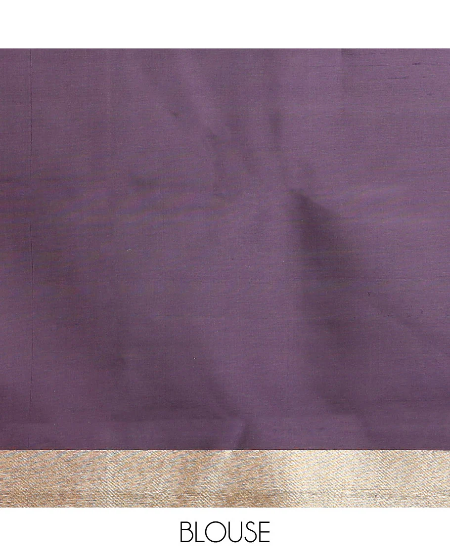 Yellow plain kancheepuram silk saree with contrast pillaiyar rekku korvai border, and pallu of pillaiyar mokku designs - Image 6