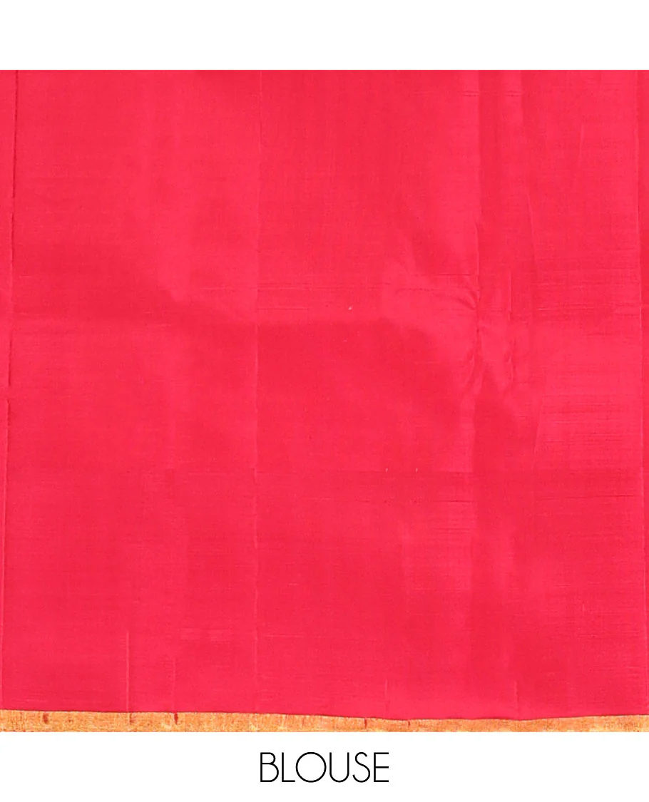 Yellow zari woven Kanchipuram silk saree, contrast thazampoo rekku zari border, and zari elevated pallu of pillaiyar mokku design - Image 6